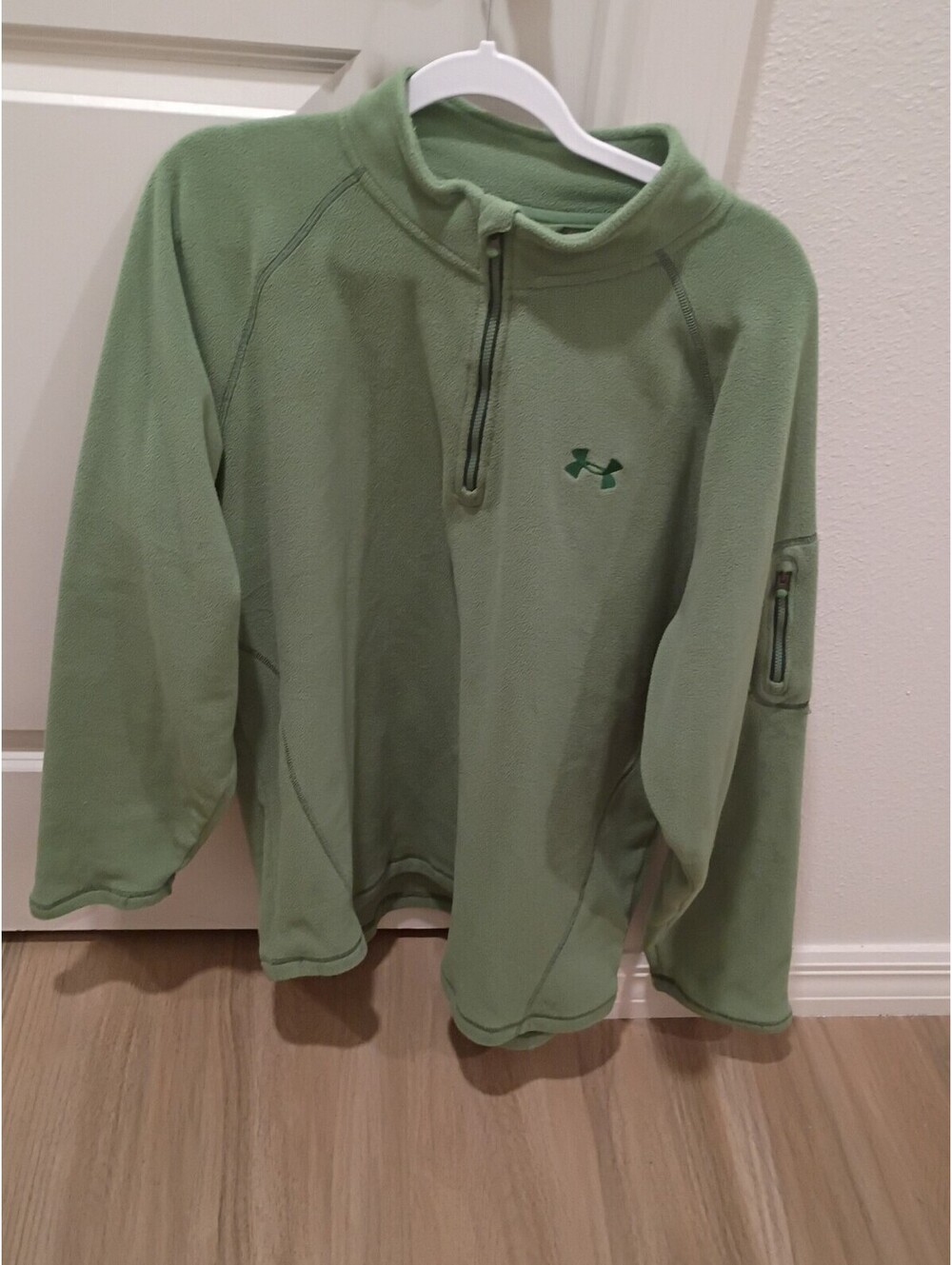 Under Armour Men’s Large Green Fleece 1/4 Zip Pullover Jacket Long Sleeve